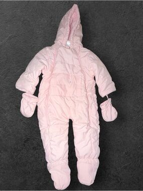 Vintage Bright Future Pink Baby Snowsuit – Size 12M